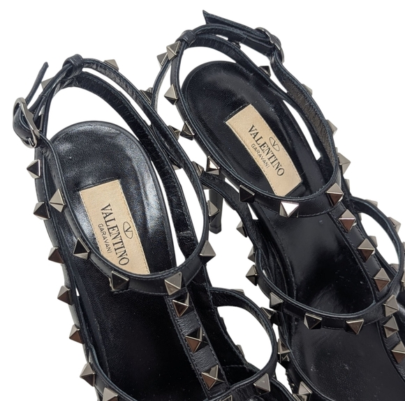 Valentino Garavani Rare Black Rockstud Caged Pointed Studded Heel Size EU 40 - Picture 4 of 10